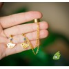 Кафф "Золотые птички". С цепочкой. Пара. Распродажа 